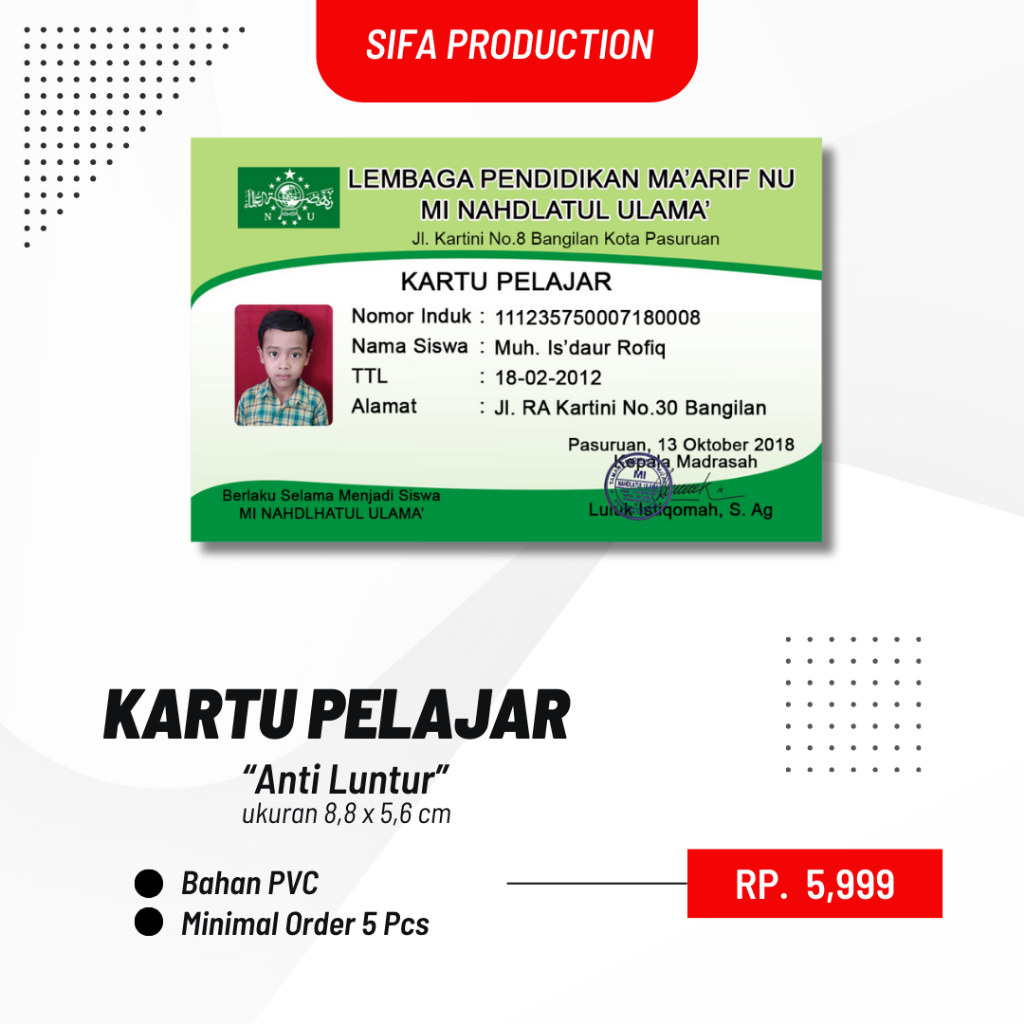 

Cetak ID Card / Kartu Member / KTA / Kartu Pelajar