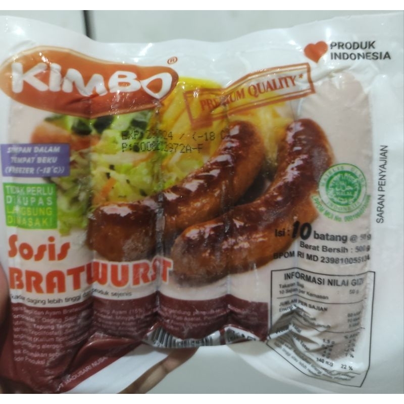 

Sosis Sapi Kimbo Bratwurst 500g