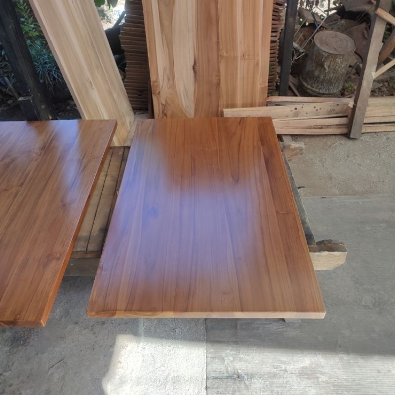 Papan 150x60x2 laminasi solid kayu jati / ambalan daun meja kayu jati