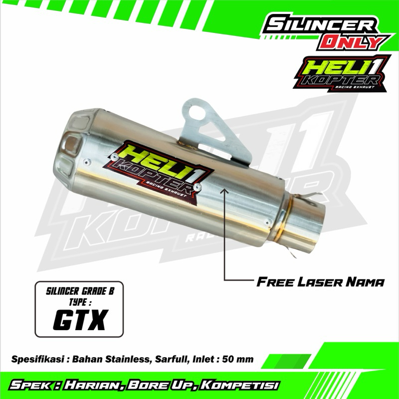 Silincer knalpot heli1 tipe gtx selencer original