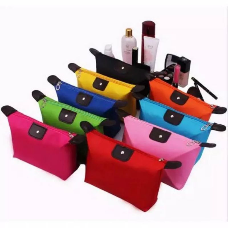 TAS KOSMETIK POLOS COLORFUL TAS POUCH KOSMETIK MURAH WATERPROOF POLOS