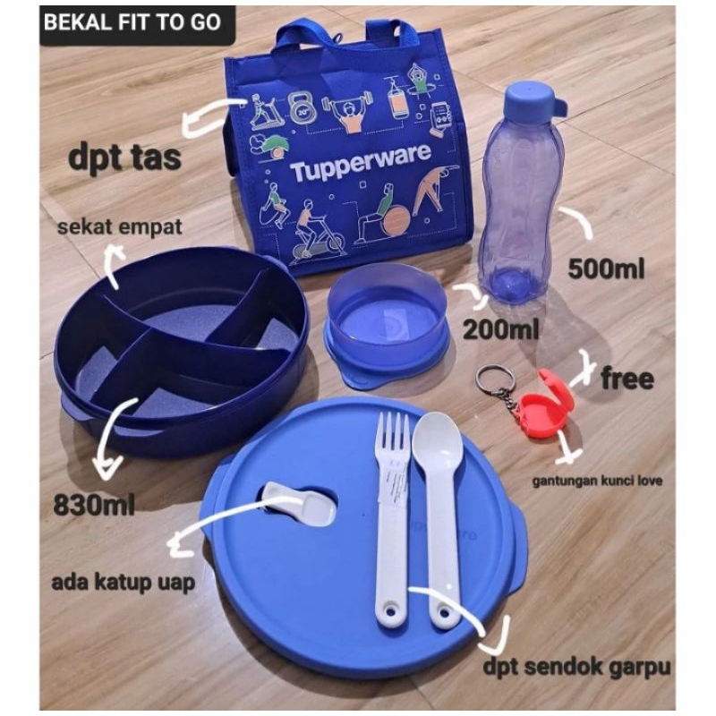 wadah bekal fit to go tupperware ecer