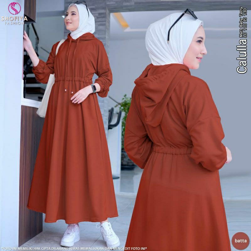 CALULLA MIDI DRESS ORI SHOFIYA - Fashion Gamis Kaos Midi Dress Casual DailyTerbaru