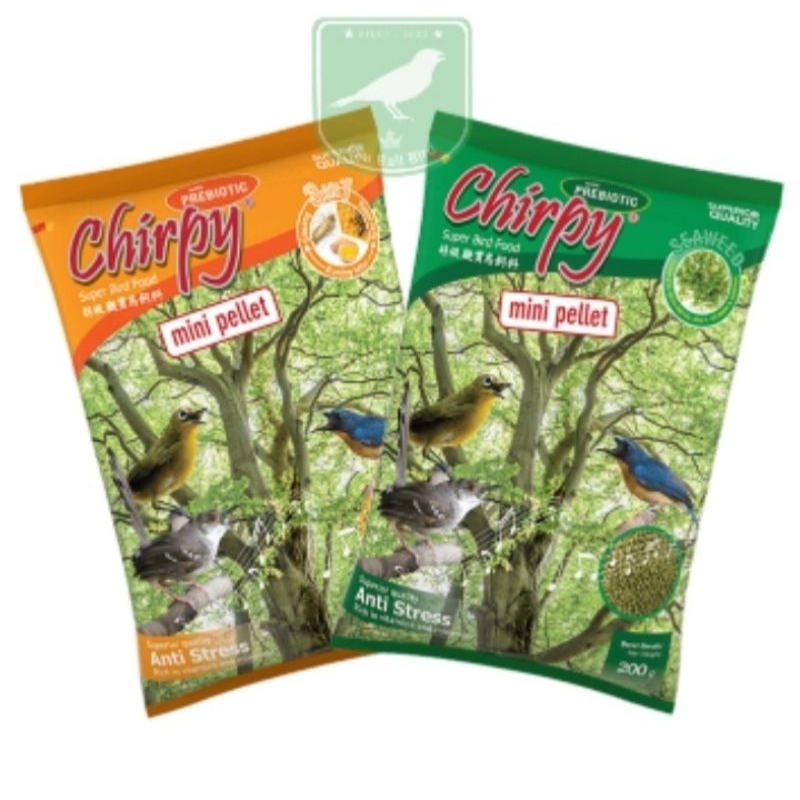 Chirpy mini pelet 3 in 1 pakan burung