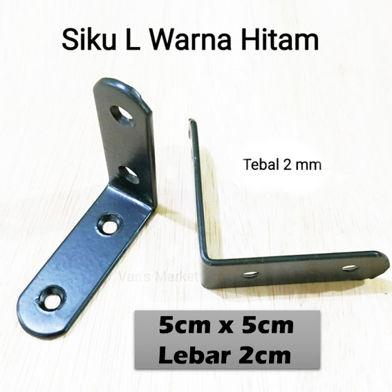Siku Besi L Penyangga Rak Verseng 5x5cm Tebal 2mm