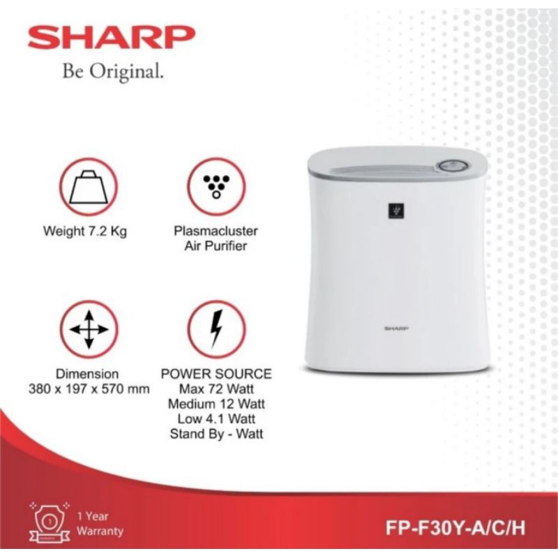 AIR PURIFIER SHARP FPF30 - SHARP AIR PURIFIER FPF30 - AIR PURIFIER MURAH - AIR PURIFIER SHARP PLASMA