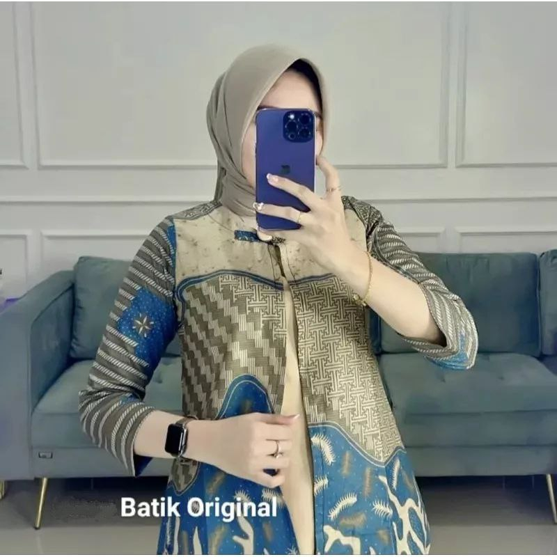 ATASAN BATIK WANITA MODERN  BAJU BATIK KANTOR WANITA BATIK SERAGAM