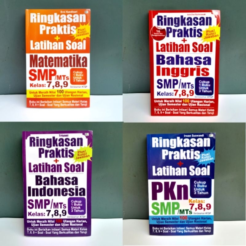 Buku Ringkasan Praktis + Latihan Soal Matematika/Bahasa Inggris/Bahasa Indonesia/PKn SMP MTs Kelas 7
