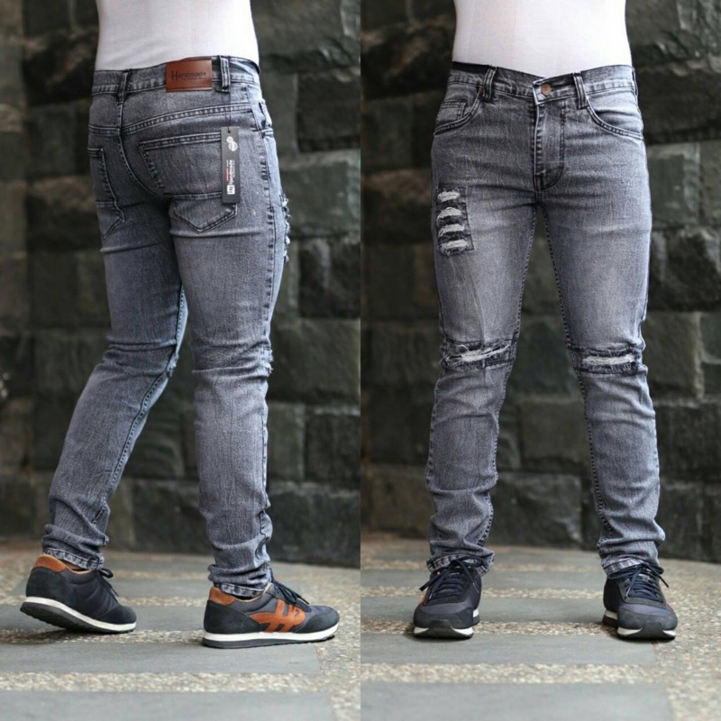 Celana Panjang Jeans Sobek Petir Snowblack Celana Panjang Jeans Snowblack Celana Panjang Jeans Rippe