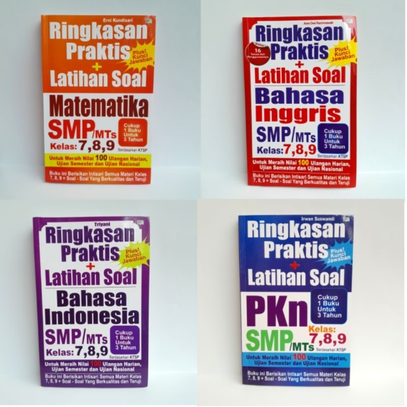 Ringkasan Praktis + Latihan Soal Bahasa Inggris/Matematika/Bahasa Indonesia/PKn SMP MTs Kelas 7 8 9