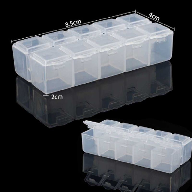 BERICHHA Kotak Perhiasan Aksesoris Plastic Storage Jewelry Box 10 Grid