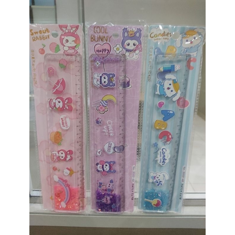 

Penggaris gliter manik ada air/kartun lipat