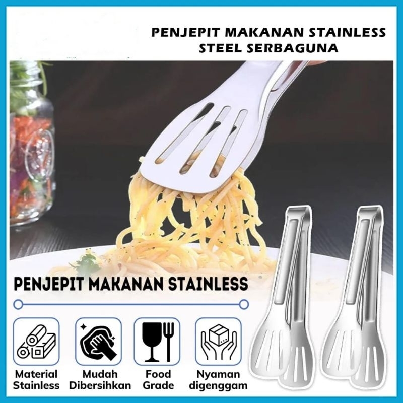 Capitan Makanan Stainless Steel / Alat Jepit Makanan / Penjepit Makanan / Jepitan Makanan