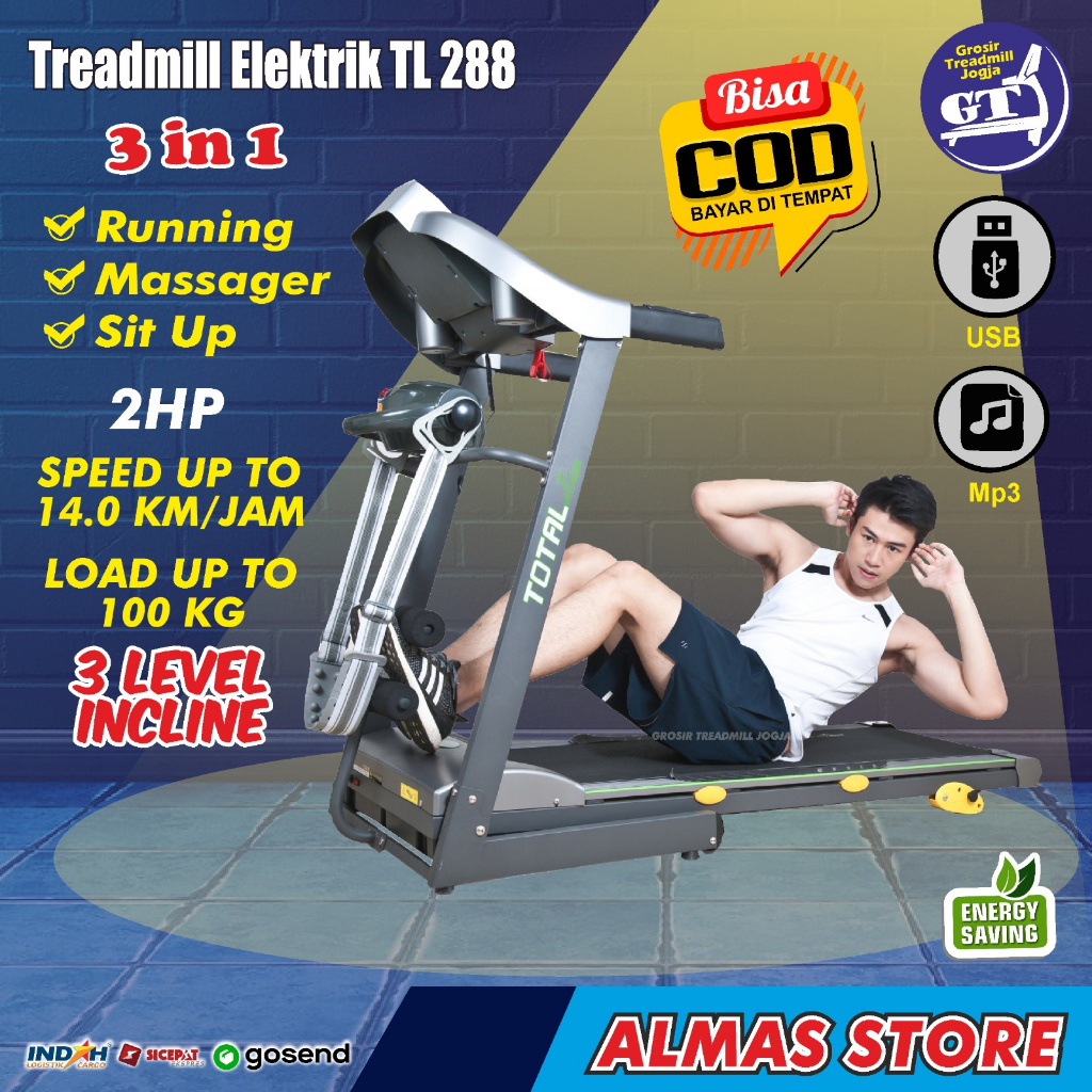 Treadmill Elektrik Multifungsi Treatmill Treadmil Treadmill Tritmill Tradmill Listrik Olahraga Lari 