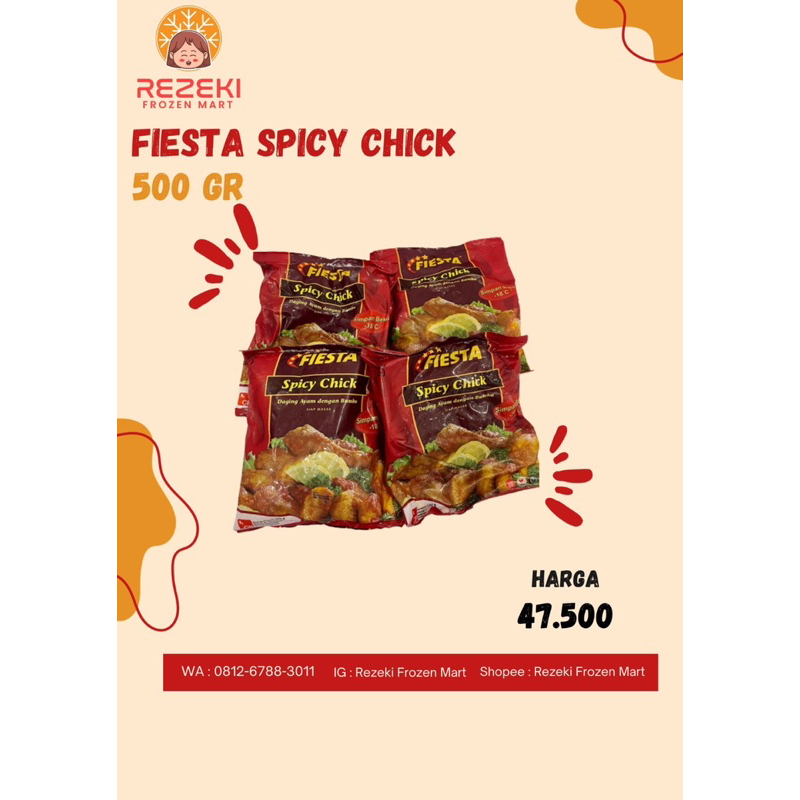 

Fiesta Spicy Chick 400 Gr | Daging Ayam Dengan Bumbu | Frozen Food Murah