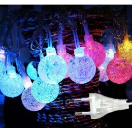 CRYSTAL LAMPU NATAL HIAS / LAMPU TUMBLR LED RAINBOW MOTIF BOLA CRYSTAL/LAMPU DEKORASI