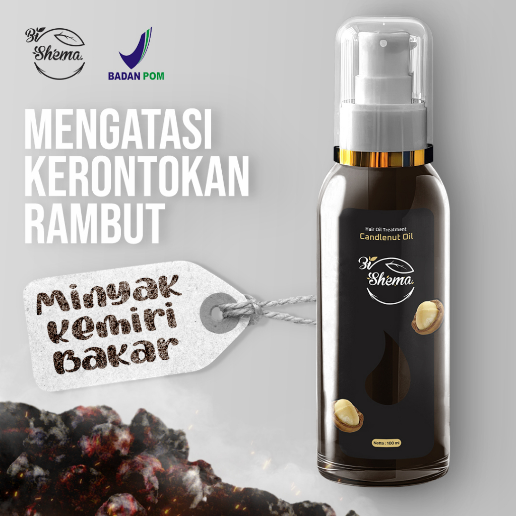 BPOM - BIO Shema Penumbuh Rambut Rontok 100% MURNI Minyak Kemiri Original dan Kemiri Bakar - Minyak ANTI Ketombe Penumbuh Rambut Rontok / Botak / Rusak Bercabang Penebal jenggot Alis Bulu Mata