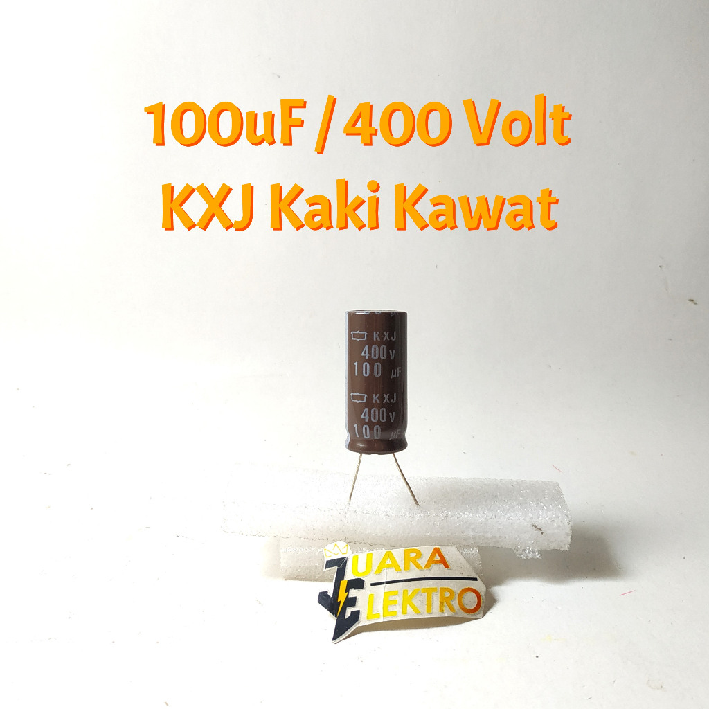 KAPASITOR ELCO 100uF / 400V | Elko 100 uF/400 Volt Coklat (KXJ KAKI KAWAT)