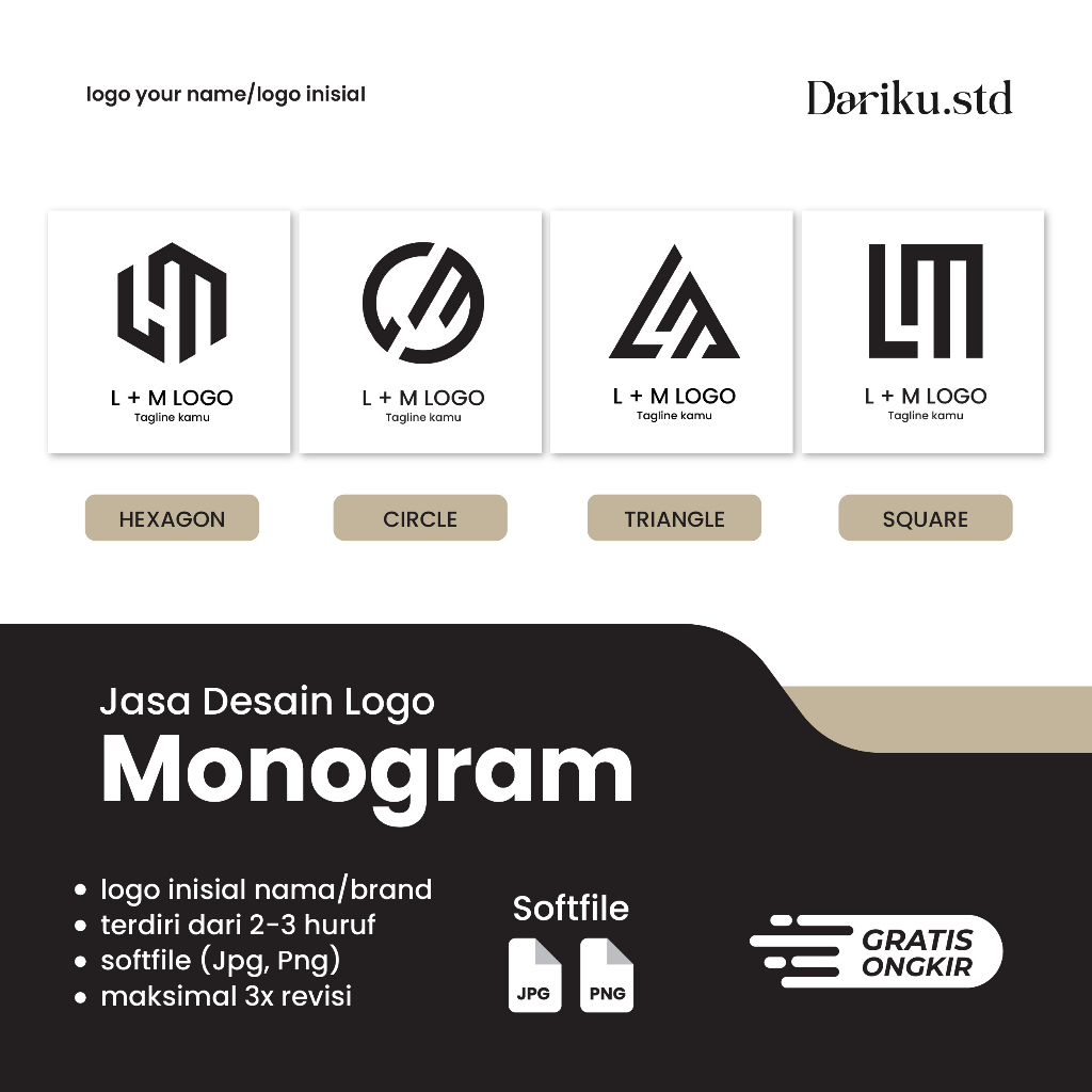Jasa Desain Logo Monogram V1 I Logo brand/UMKM
