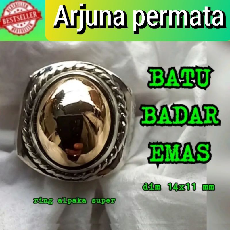 CINCIN BATU BADAR EMAS KURSANI RING ALPAKA SUPER