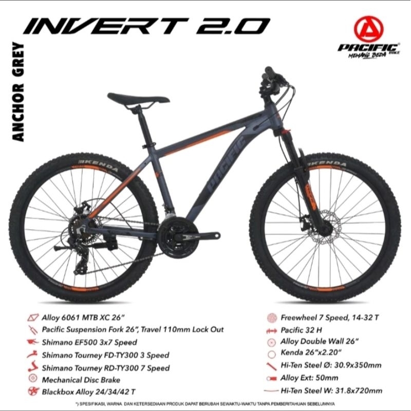Sepeda MTB 27,5 Pacific invert 2.0 (KURIR INSTAN)