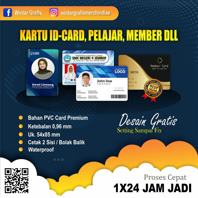 

[Wintar Grafis] KARTU ID-CARD | KARTU PELAJAR | KARTU MAMBER DLL | FREE DESAIN 100%