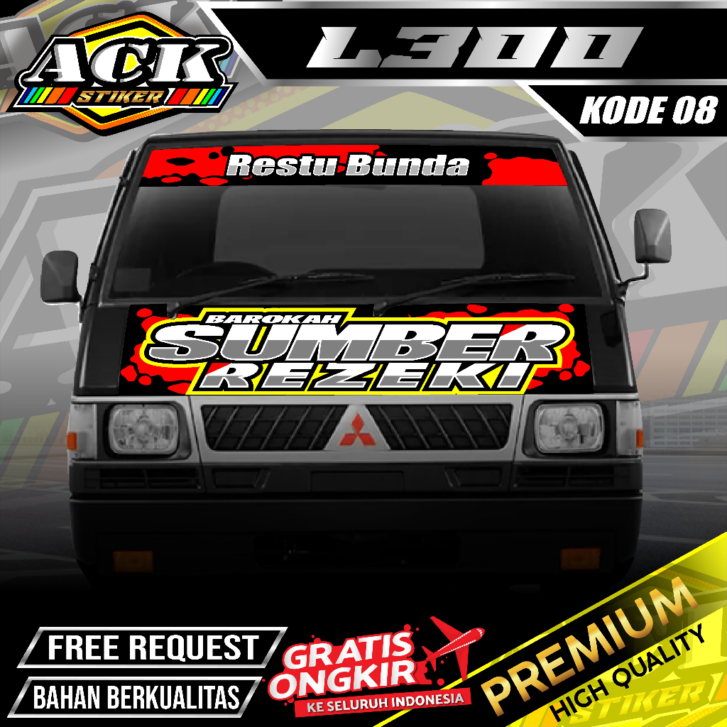 STIKER DECAL KABIN DEPAN L300 PICK UP / Stiker Kabin L300 KODE ACK 08