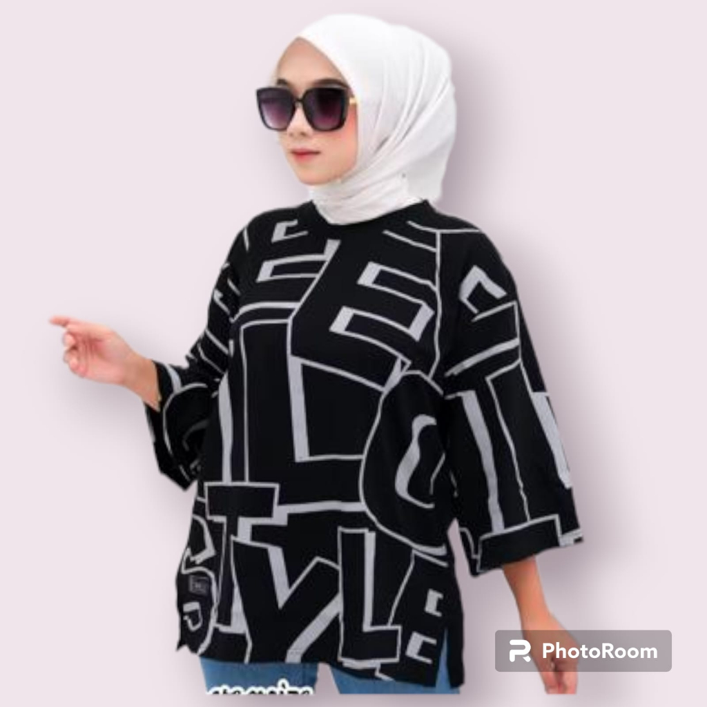 ( COD ) JF12 - KAOS OVERSIZE TUNIK ATASAN WANITA 2024