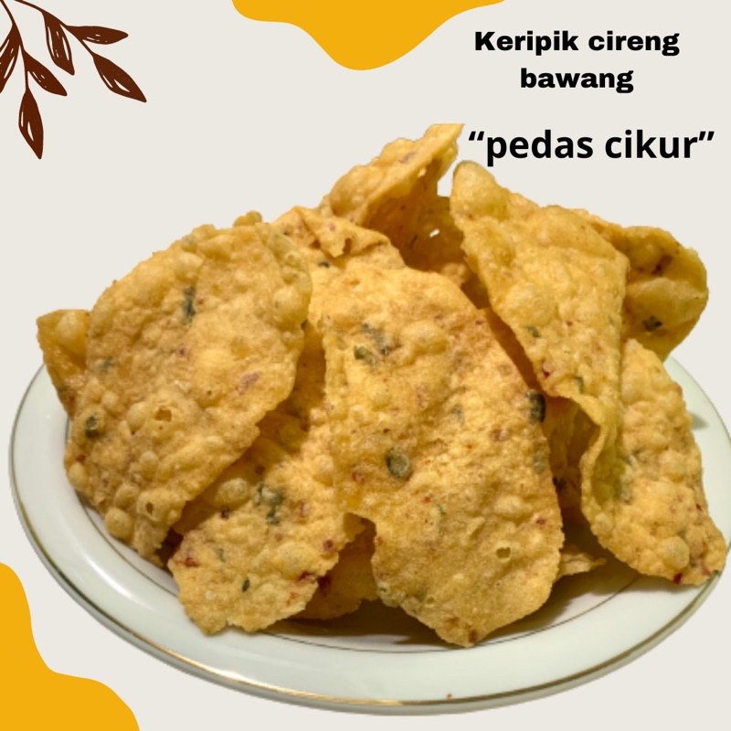 

KERIPIK CIRENG/KERIPIK CIRENG BAWANG VIRALL /GURIH PEDAS /RASA SEBLAK/PEDAS CIKUR 250g