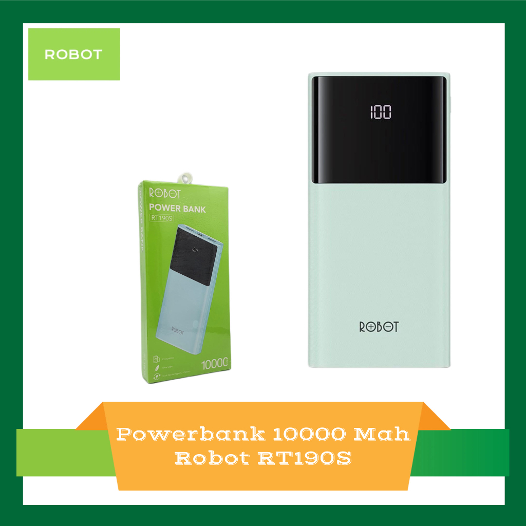 Powerbank 10000Mah Robot RT190S LED Display