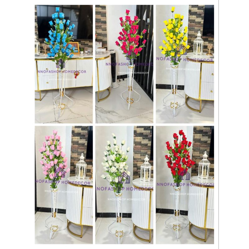 BUNGA MAWAR SUDUT JUMBO VAS CORONG/mawar kuncup tulip