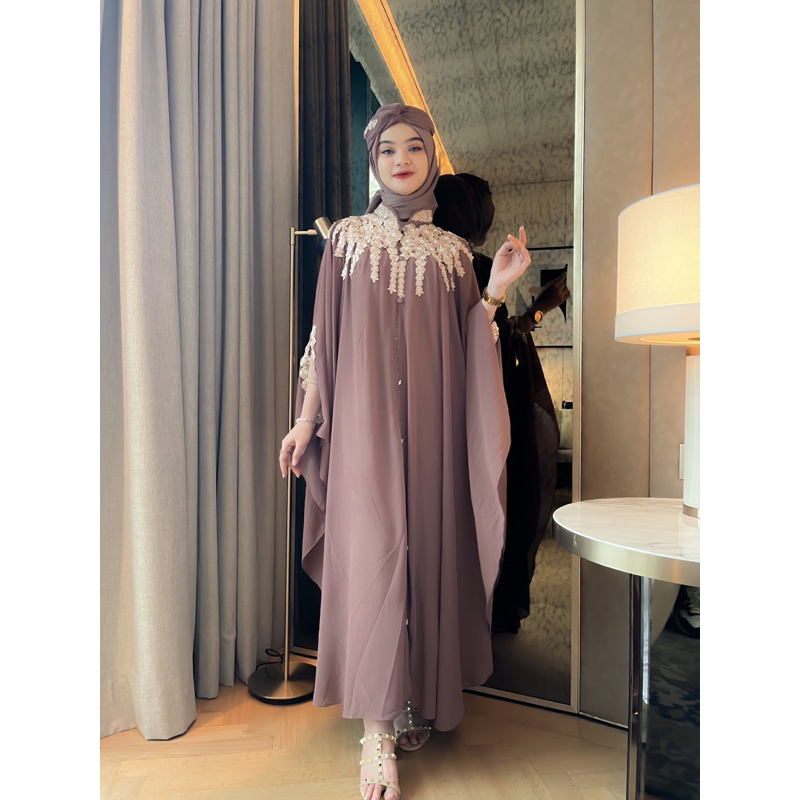 Madina Kaftan Gamis Wanita Muslim Lebaran Kondangan Pesta Premium Terbaru Mewah Simple Elegan Ceruty