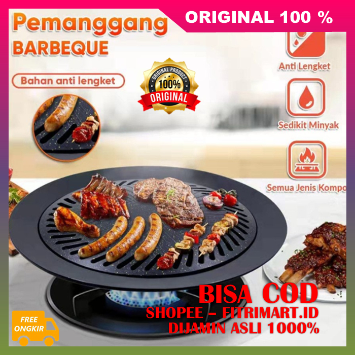 Smart Grill Pan BBQ Grill Pan Bulat Panggangan BBQ Grill Pan Barbeque Bulat 100% ORIGINAL