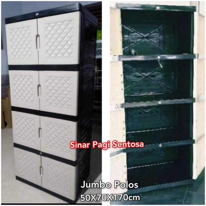 LEMARI PLASTIK JUMBO  SUSUN 4 MAGIC STAR DAN AQUOSE 70X50X170CM