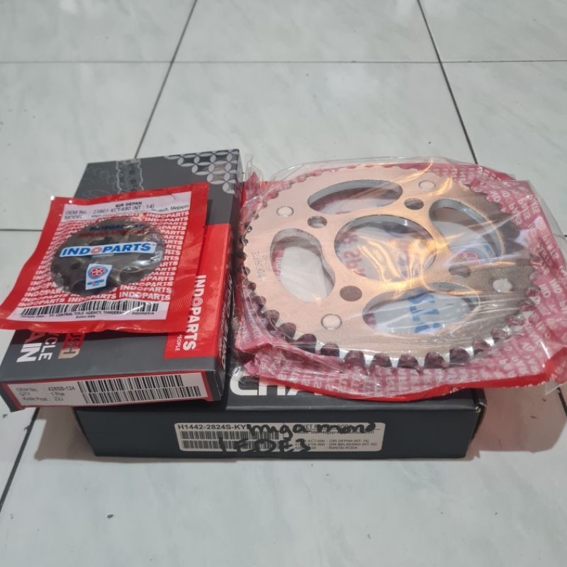 100% ORIGINAL Gear + Rantai Set Megapro Monoshock Indoparts
