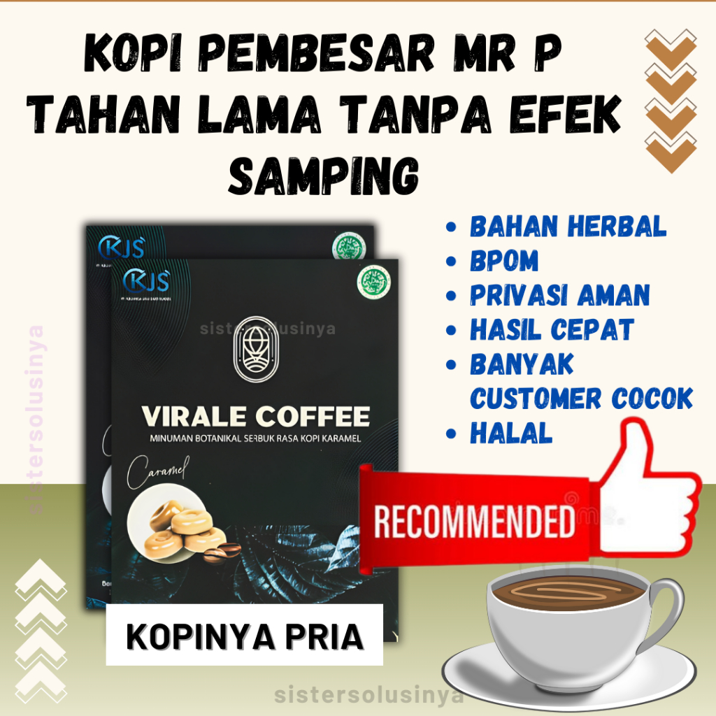 Kopi Stamina Pria Dewasa Tahan Lama Original BPOM - VIRALE COFFEE Pembesar Penis Obat Pembesar Mr P