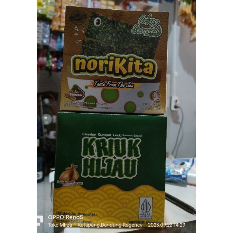 

RIPIK HIJAU / Nori Kita / Kriuk Hijau (NORI CEMILAN RUMPUT LAUT)