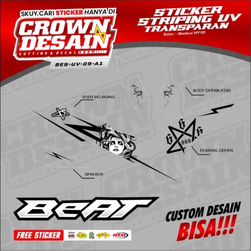 striping variasi beat esp / striping variasi beat street / striping uv transparan beat new esp / str