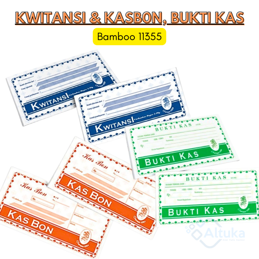 

Buku Nota Bukti Kas / Kwitansi 2 Ply / Kas Bon 1/3 Folio Bamboo