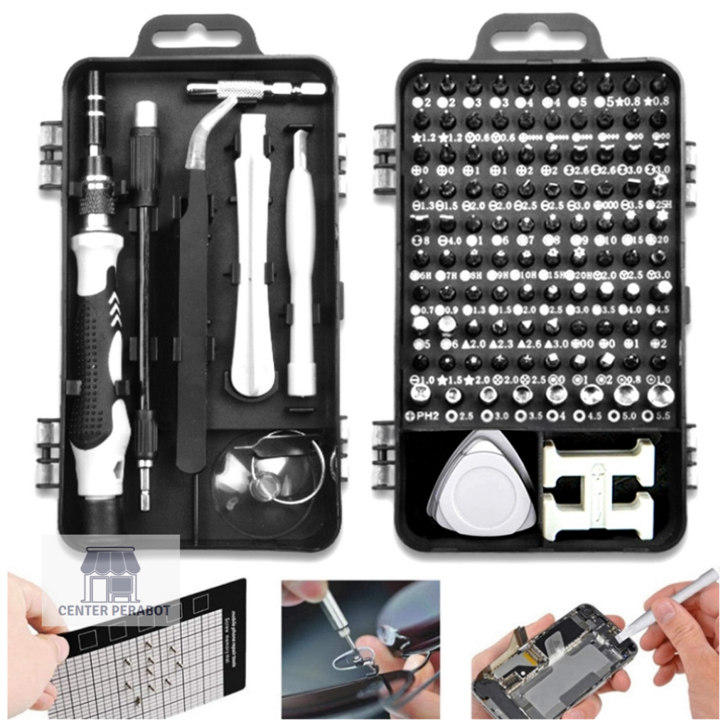 ( CPT ) Obeng HP Full Set 115 in 1 Multifungsi/ Obeng 115 in 1 HP Full Set Obeng Service Komputer La