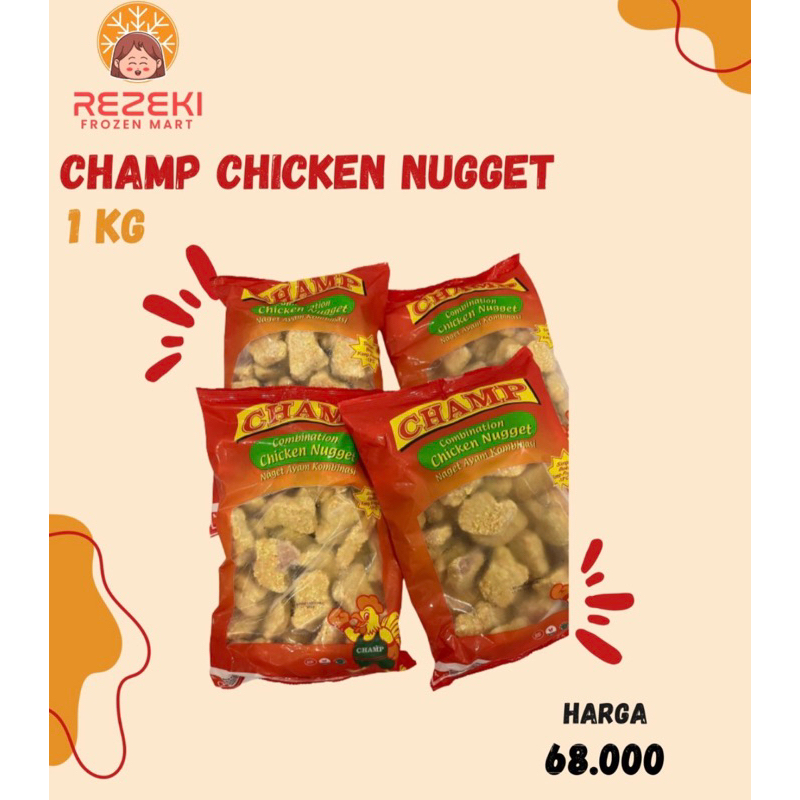 

Champ Nugget 1 Kg | Naget Ayam Kombinasi | Frozen Food Murah