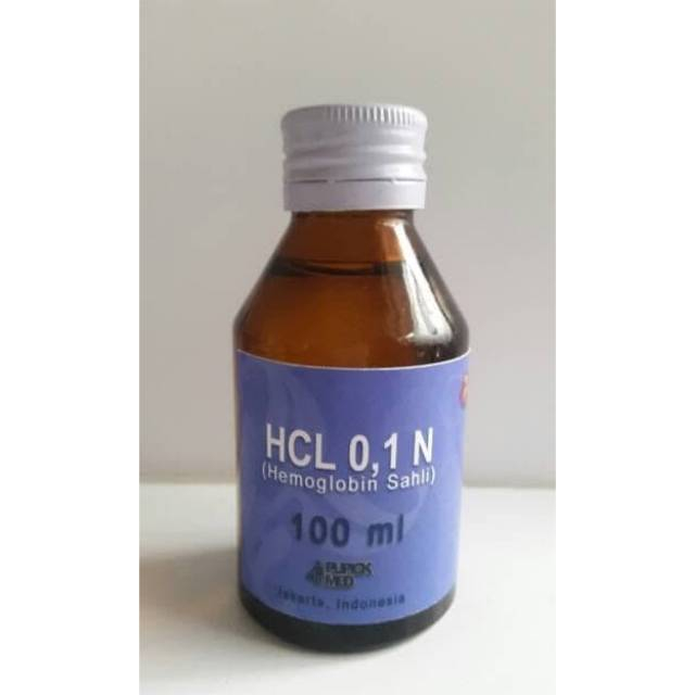 HCL 0,1 N 100 ml Reagen Hb Sahli Hitung Hemoglobin