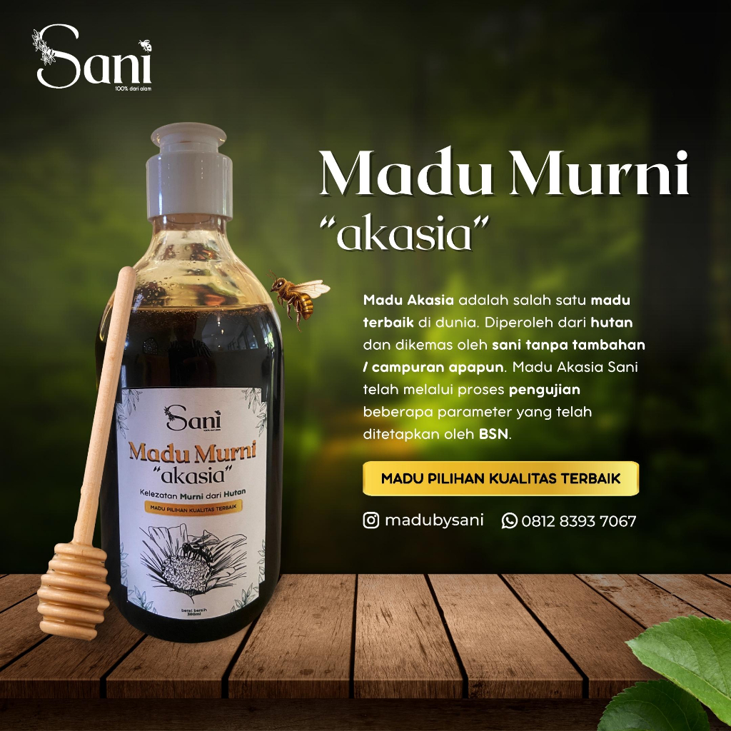 

Madu Murni Akasia 300 ML by Sani Official 100 % dari alam.