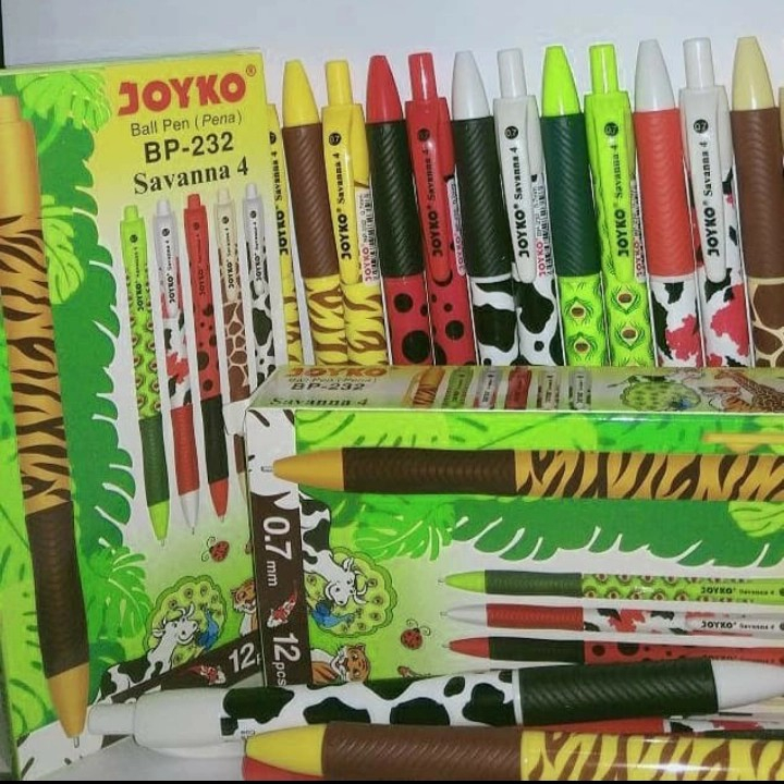 

Pen / Pulpen / Ballpoint Joyko BP-232 Savana 4 Hitam 0,7mm