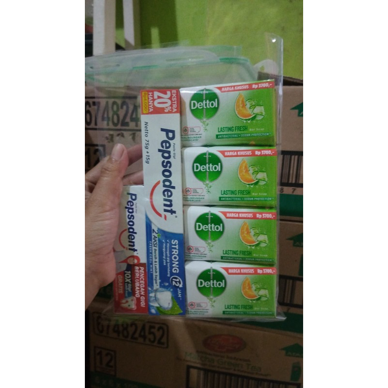 dettol 65gr 4pcs + 75gr Pepsodent + 25 gr Murah