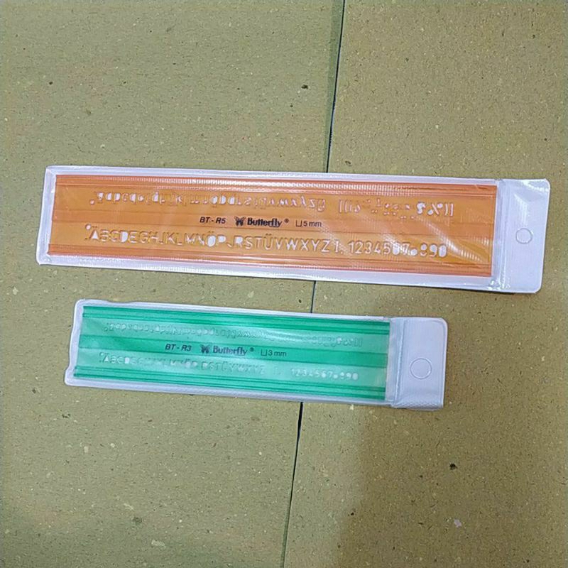 

Mal huruf Penggaris cetakan huruf Butterfly 3 ml 0,3 dan 5 ml 0,5