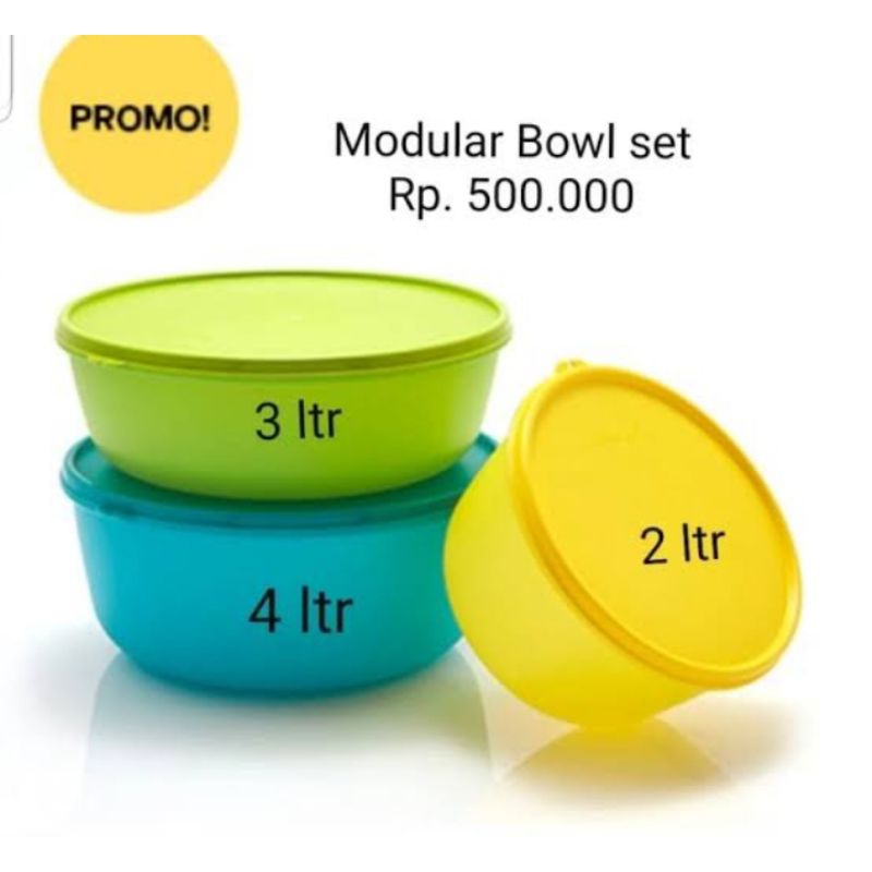 Modular bowl tupperware set (3) / mangkuk tupperware