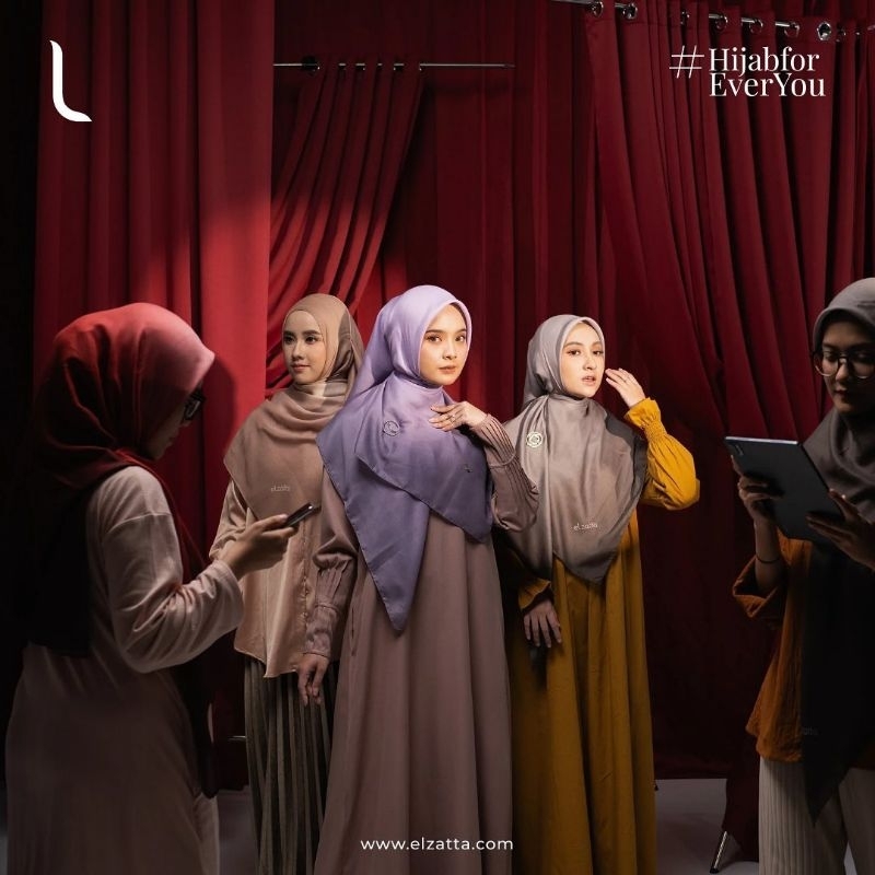 Hijab Segiempat polos syar'i premium Jilbab Kerudung Segi empat Kaila TR Aurora syar'i Elzatta best 