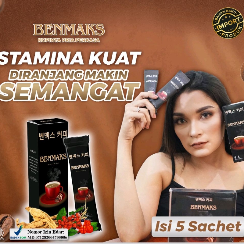 

KOPI BENMAKS KOPI STAMINA PRIA KHUSUS PRIA DEWASA, KOPI GINGSENG, KOPI KESEHATAN BPOM ISI 5 SACHET