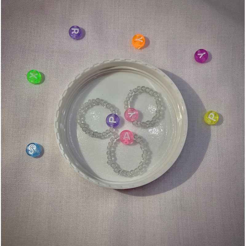 BEADS RING INISIAL HURUF/CINCIN MANIK BENING